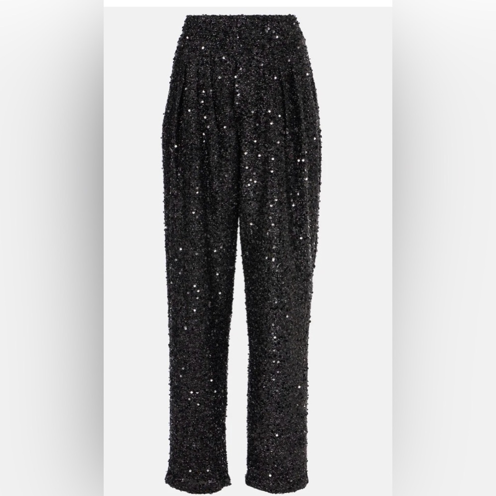 sequined wide
leg pants in black size 1x